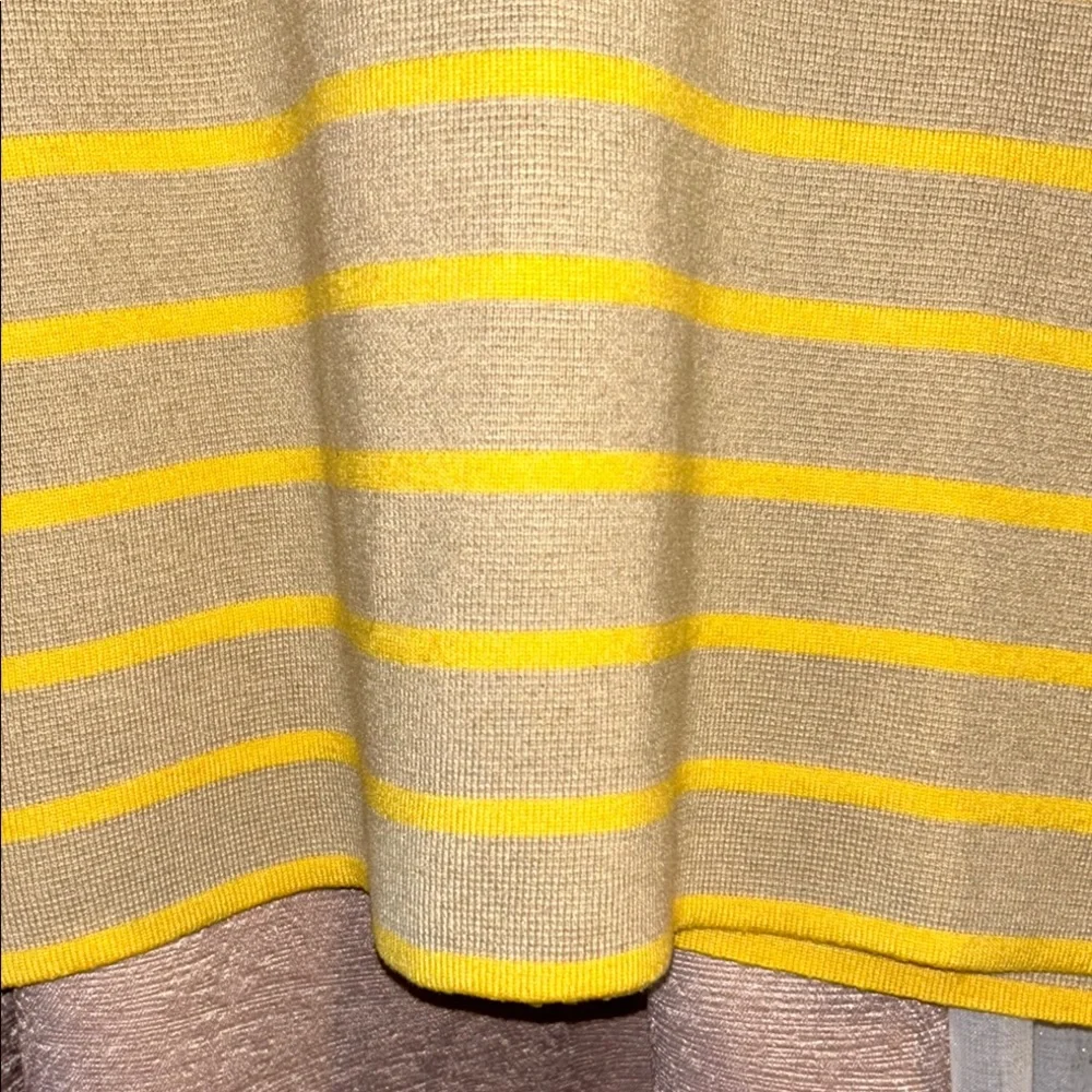 Tuckernuck Size S Yellow and Tan Striped Cardigan V-Neck Sweater - Picture 11 of 15
